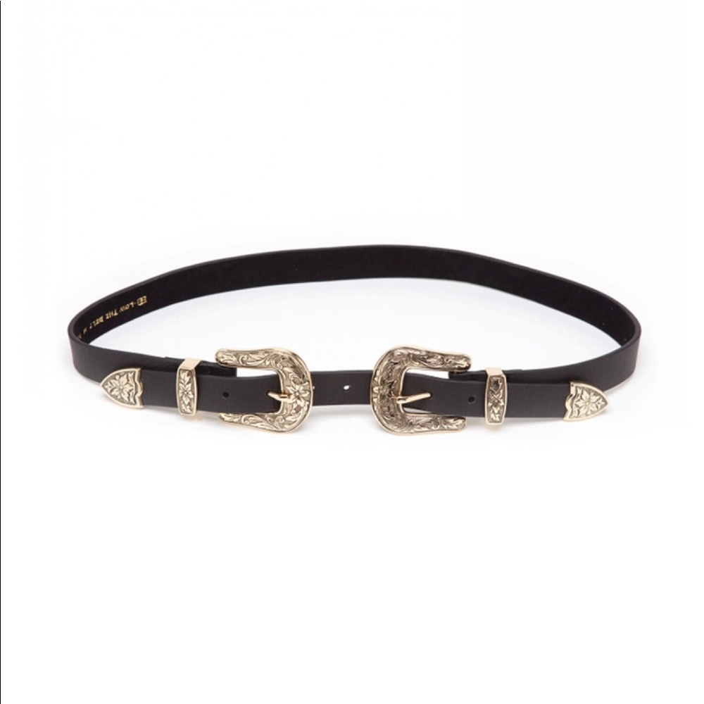 Baby Bri Bri double buckle western belt gold